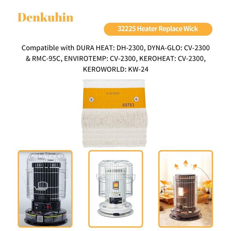 Denkuhin 32225 بديل فتيل سخان الكيروسين لعالم الكيروسين KW-24 (A-H)، دينا-غلو RMC-95C، دورا هيت DH2300، فتائل تسخين من القطن/الألياف الزجاجية - Image 4